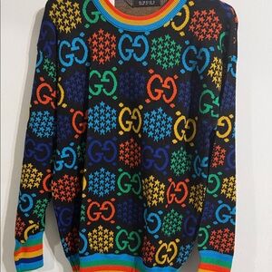 Vibrant Logo Pattern Crewneck Sweater